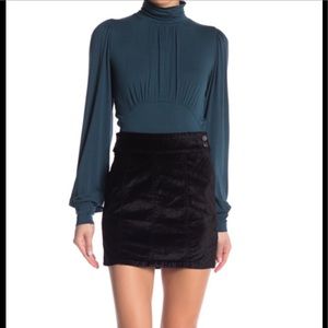 Free People Retro Velvet Mini Skirt
